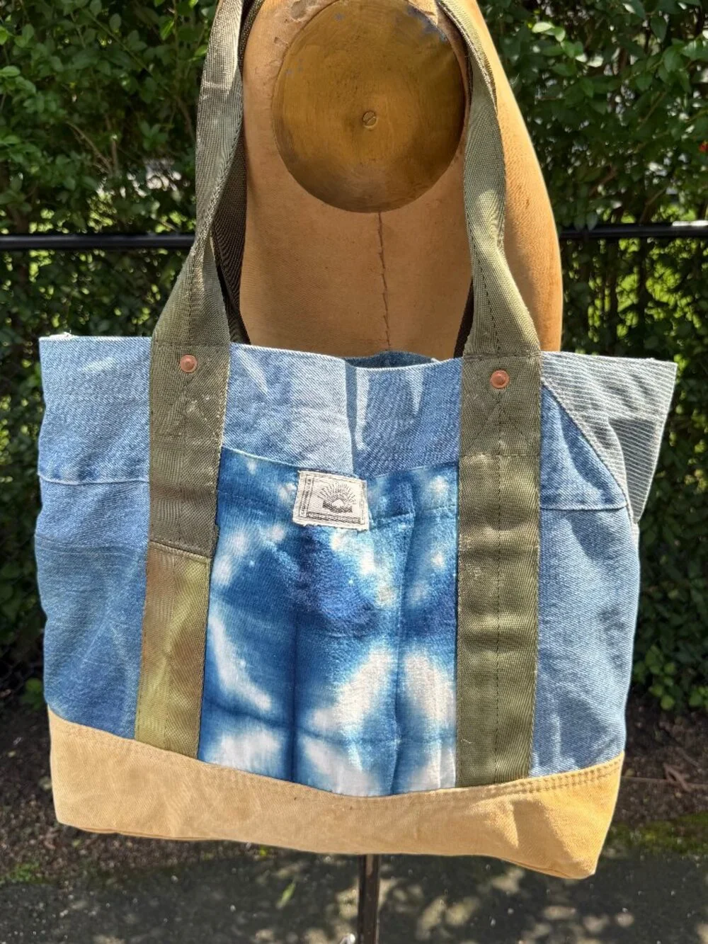 Jyumoku Denim & Shibori Patchwork Tote Bag